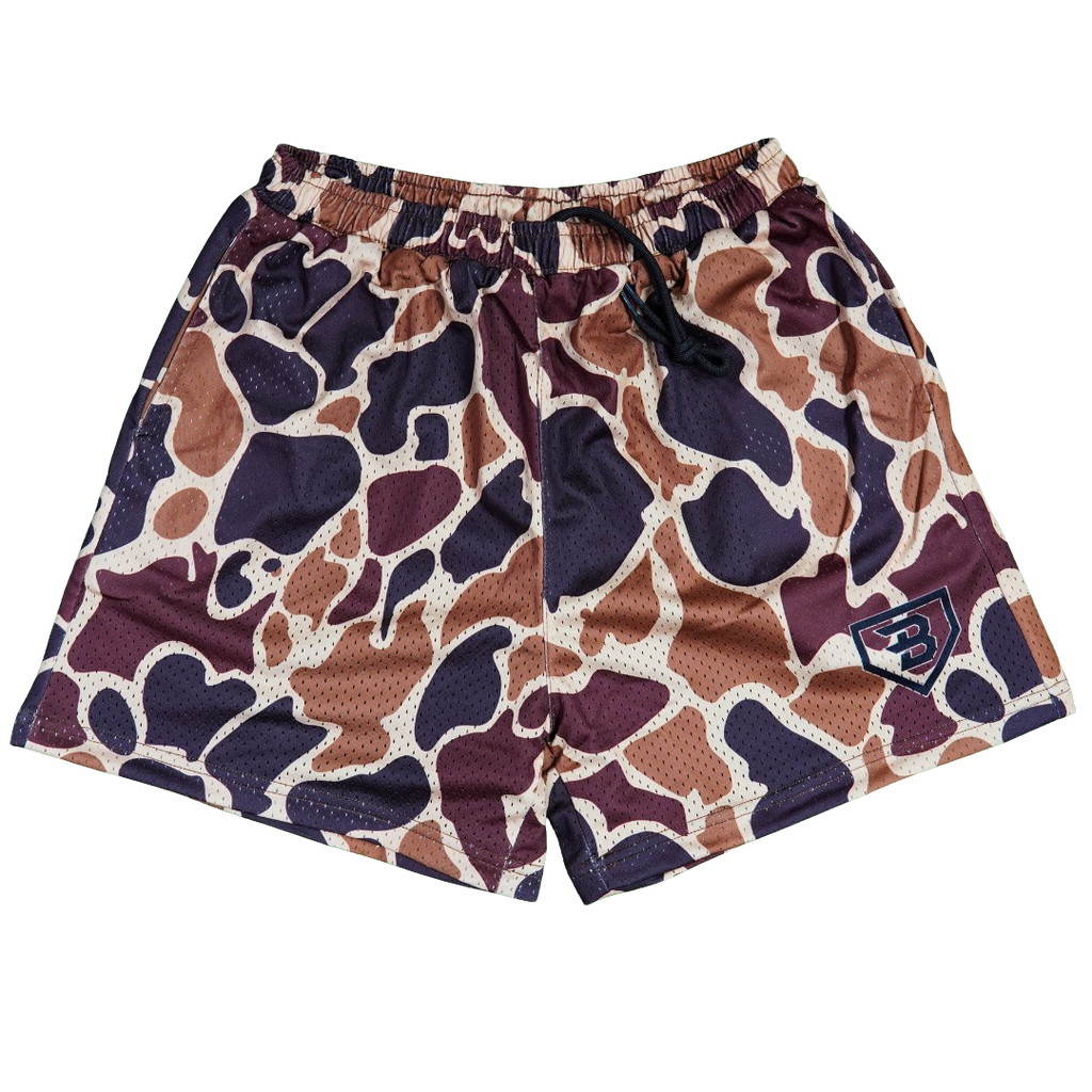 BatWrapz Vintage Duck Camo Training Shorts Brown - Adult