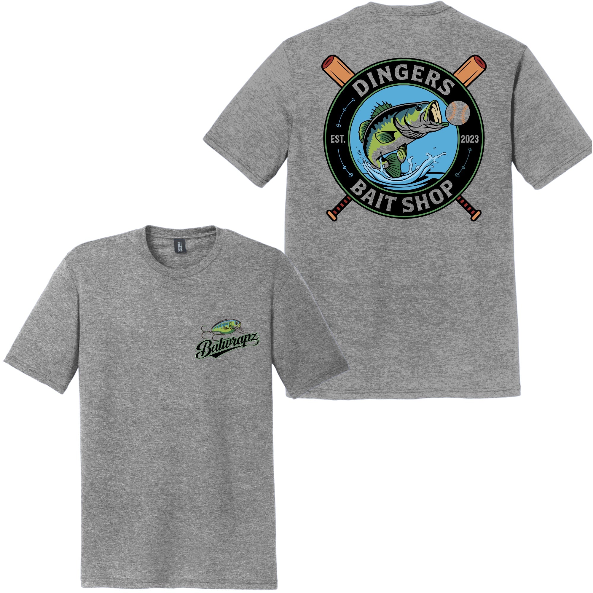 BatWrapz "Dingers Bait Shop" Youth Tee - Gray