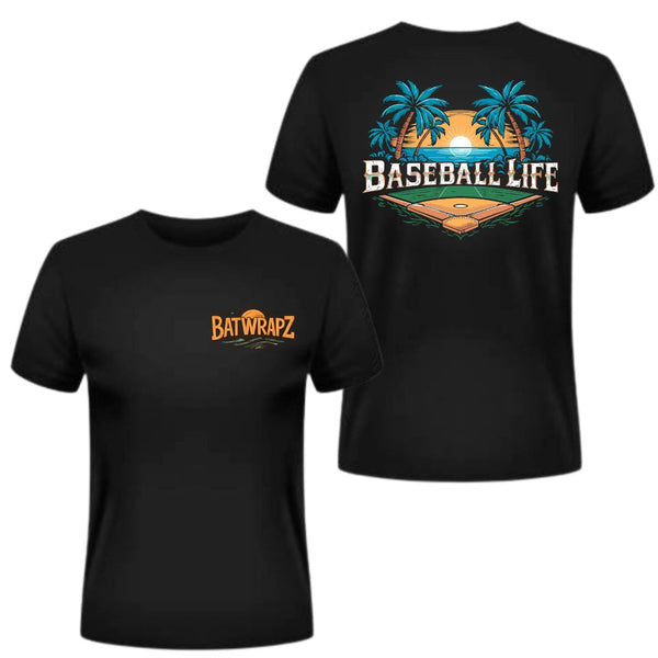 BatWrapz "Baseball Life" Adult T-Shirt - Black