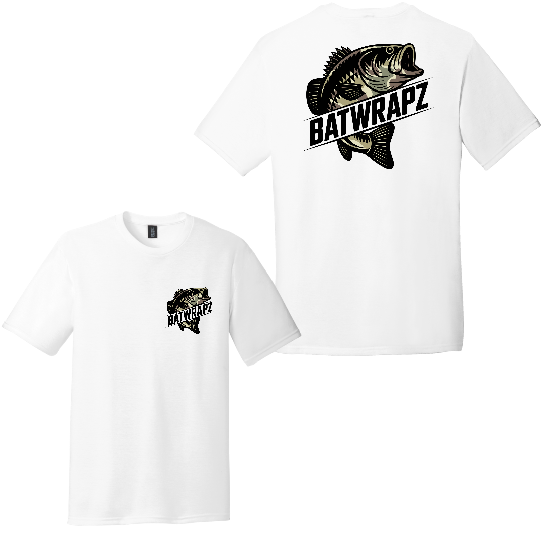 BatWrapz Baseball Camo Bass Youth T-Shirt - White