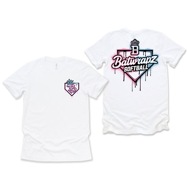 BatWrapz Softball Youth Tee - White