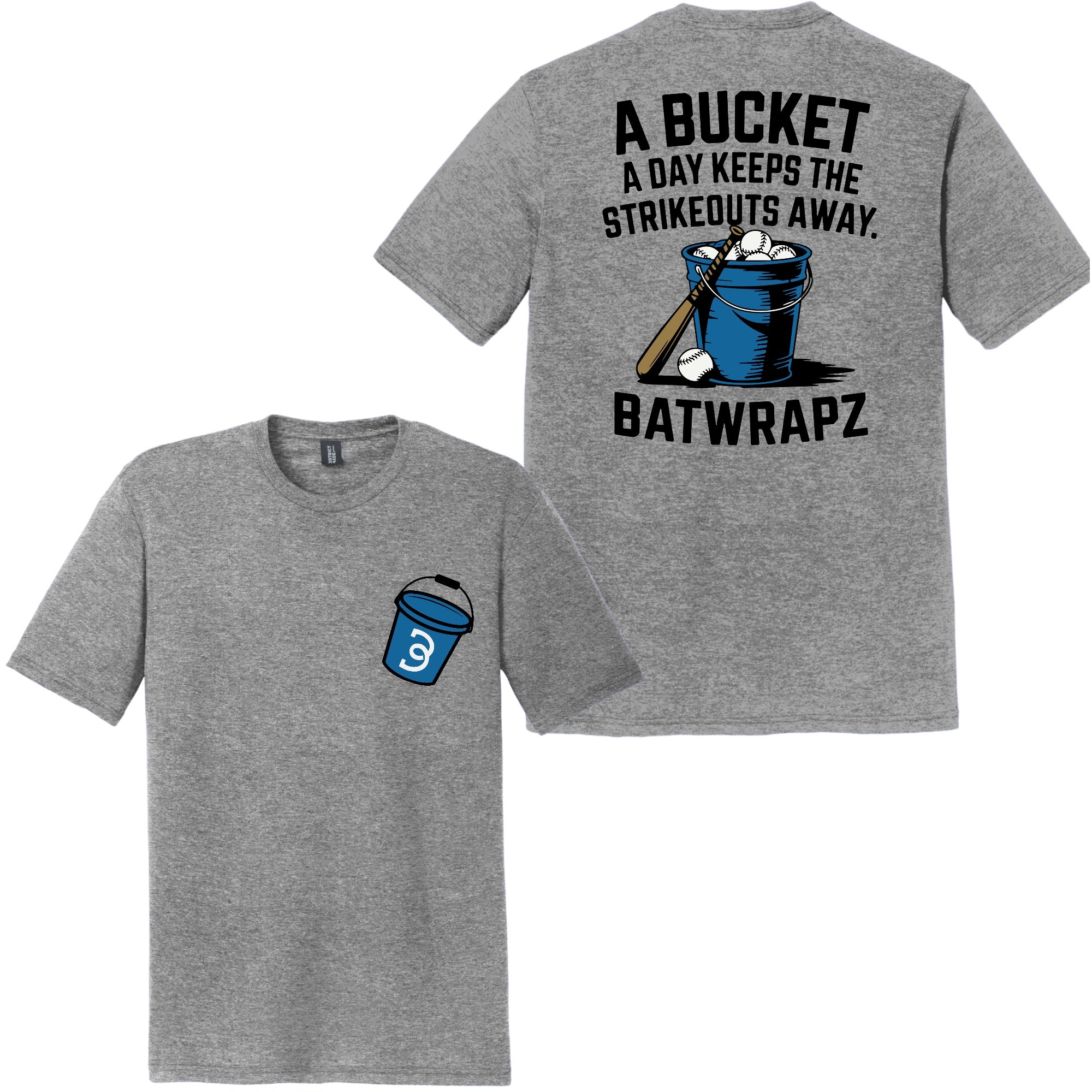 BatWrapz "Bucket A Day" Youth Tee - Gray