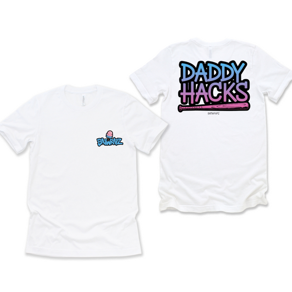 BatWrapz "Daddy Hacks" Adult Tee - White