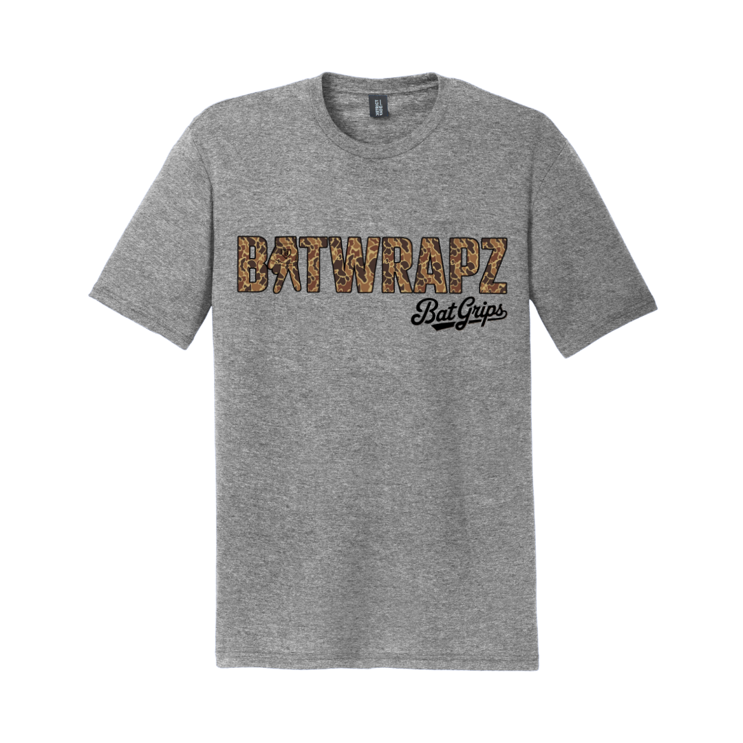 BatWrapz Bat Grips Vintage Camo Logo Youth T-Shirt - Gray