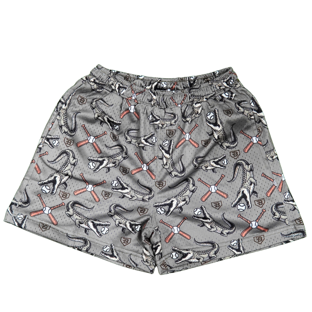 BatWrapz Diamond Gator Training Shorts Gray - Youth