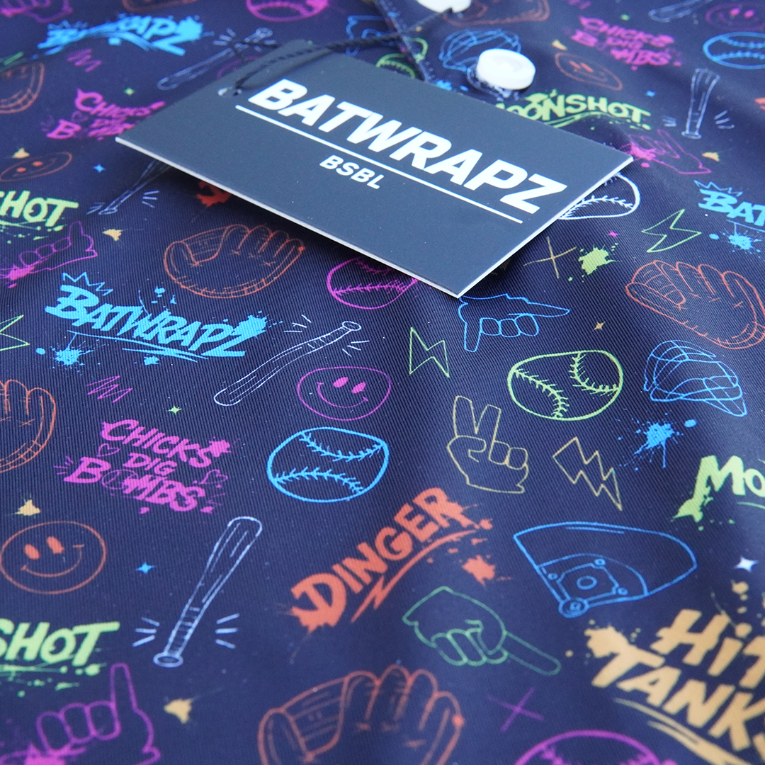 BatWrapz Diamond Graffiti Short Sleeve Performance Polo - Youth