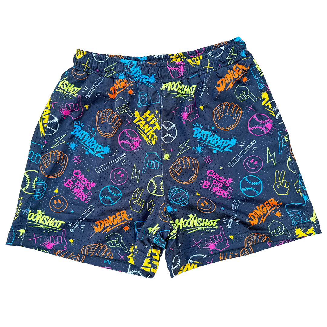 BatWrapz Diamond Graffiti Training Shorts - Youth