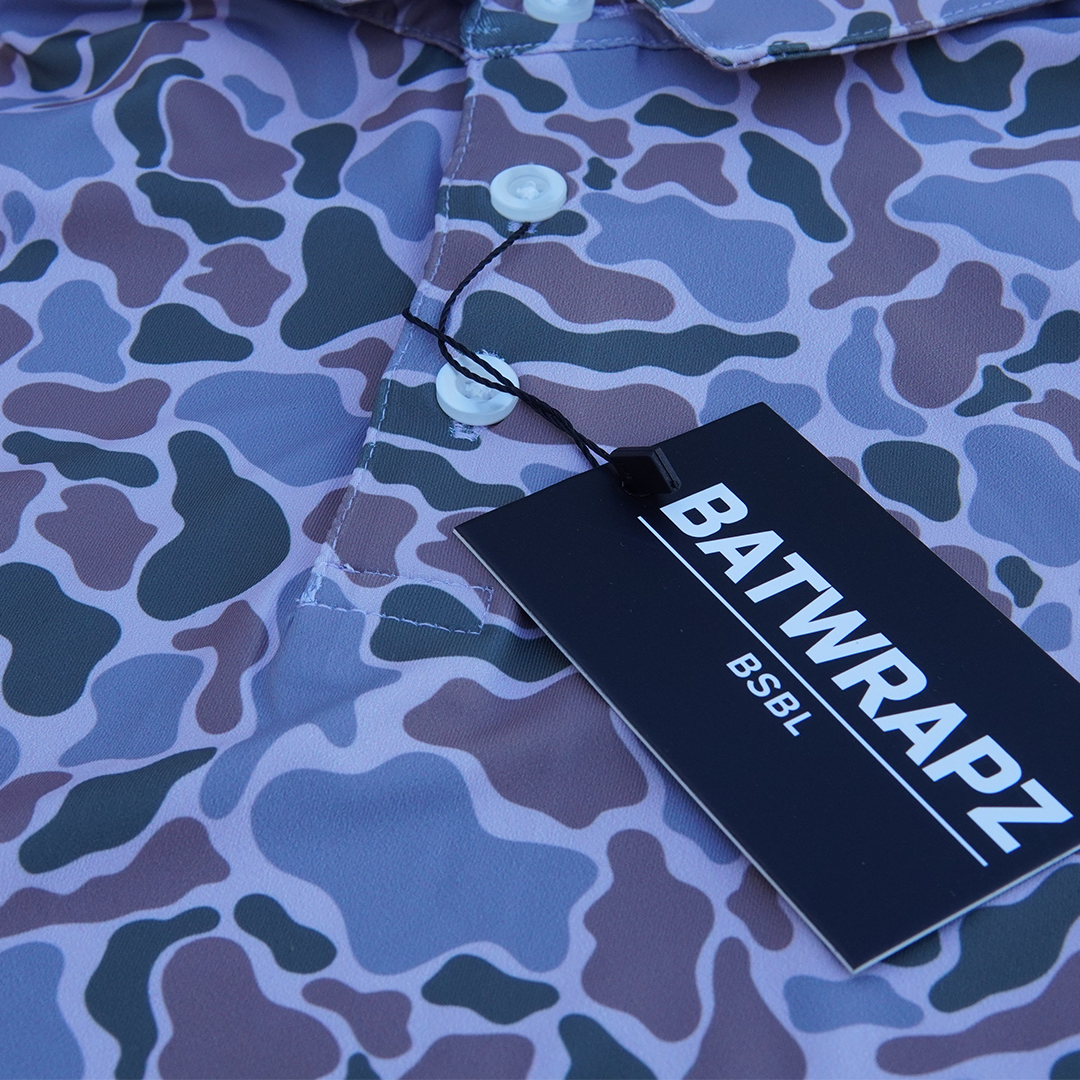 BatWrapz Sandstone Duck Camo Short Sleeve Performance Polo - Youth