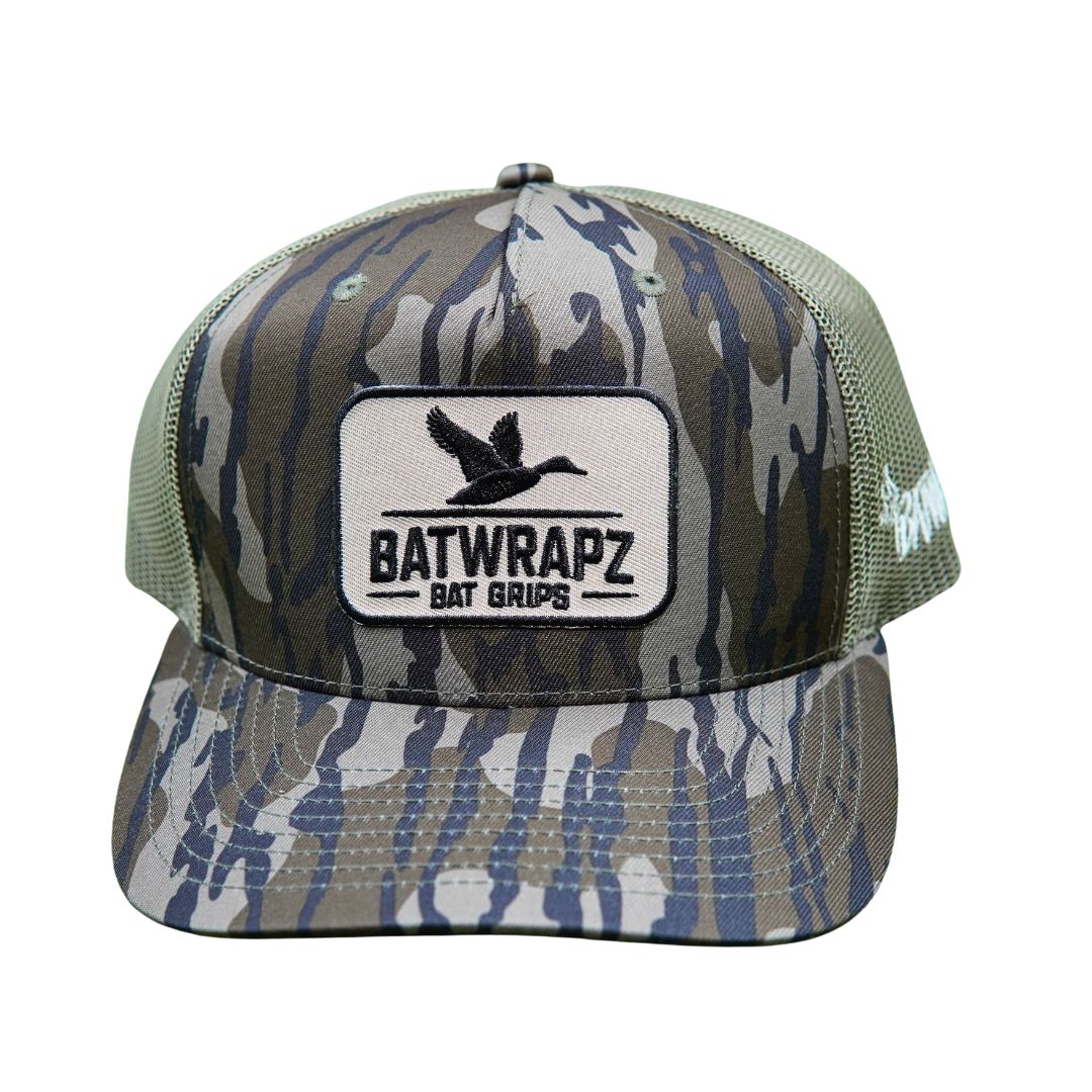 BatWrapz Baseball Bat Grips Duck Logo Hat 5 Panel Snap Back - Bottomland Camo