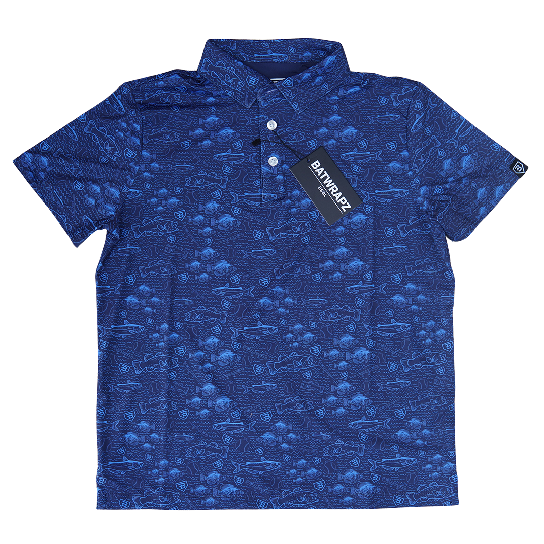 BatWrapz Fishin for Dingers Short Sleeve Performance Polo - Youth