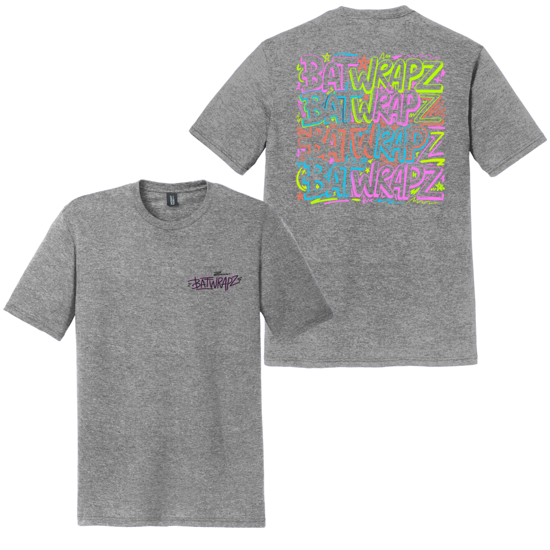 BatWrapz Baseball Graffiti Logo Youth T-Shirt - Gray