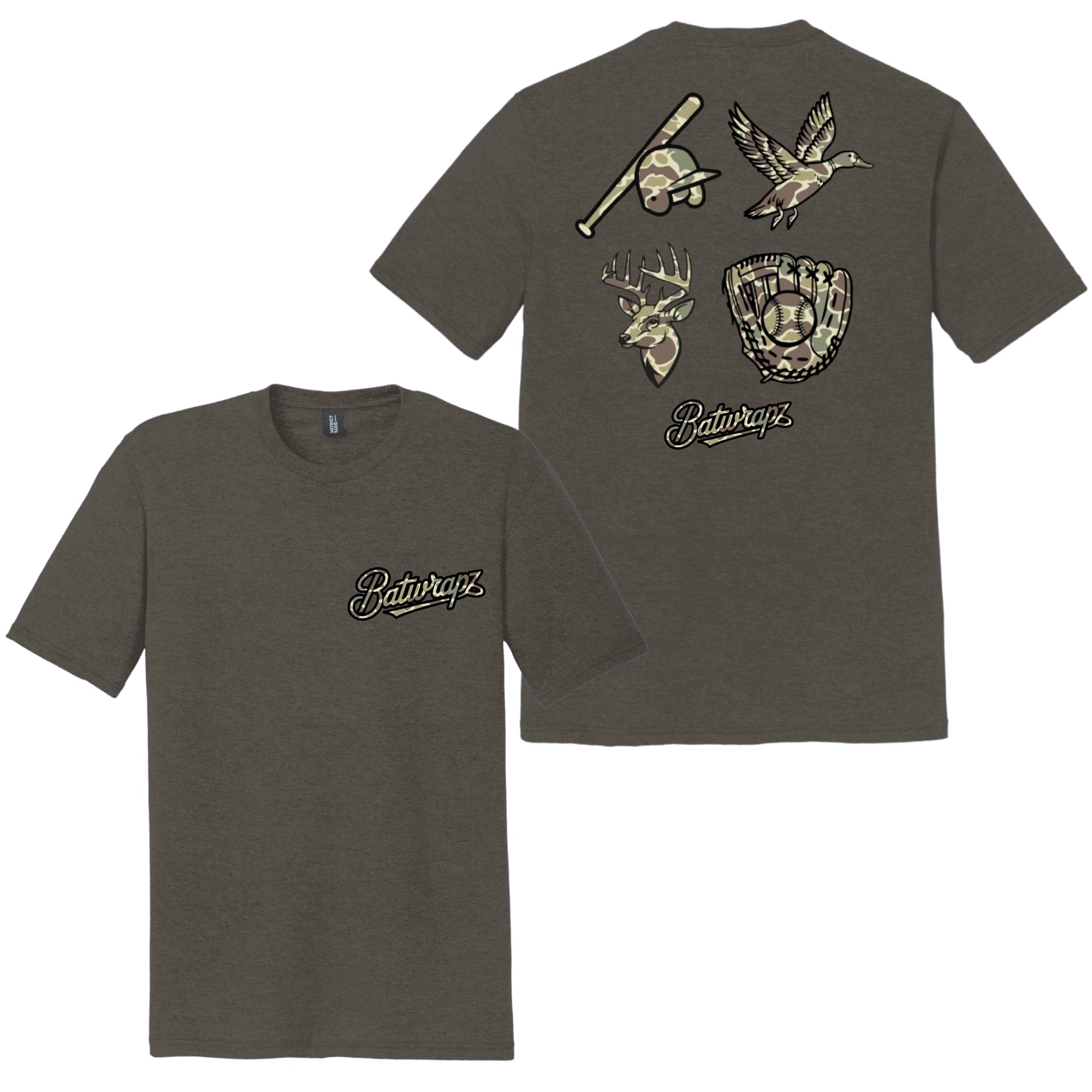 BatWrapz "Outdoorsman Camo" Youth Tee - Gray