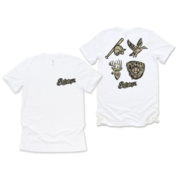 BatWrapz "Outdoorsman Camo" Youth Tee - White