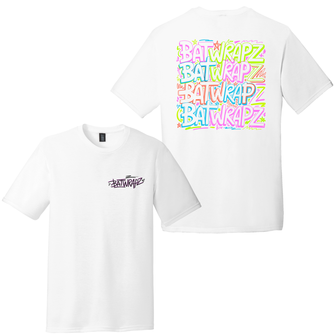 BatWrapz Baseball Graffiti Logo Youth T-Shirt - White
