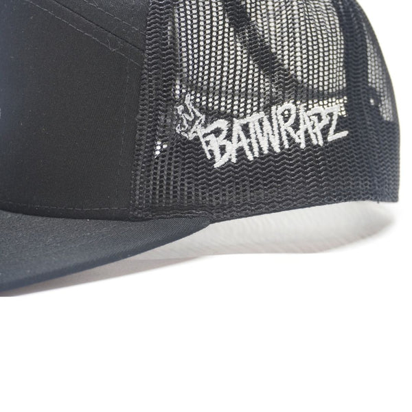 BatWrapz "Ice Cream" 7 Panel Flat Bill Snap Back Hat - Black