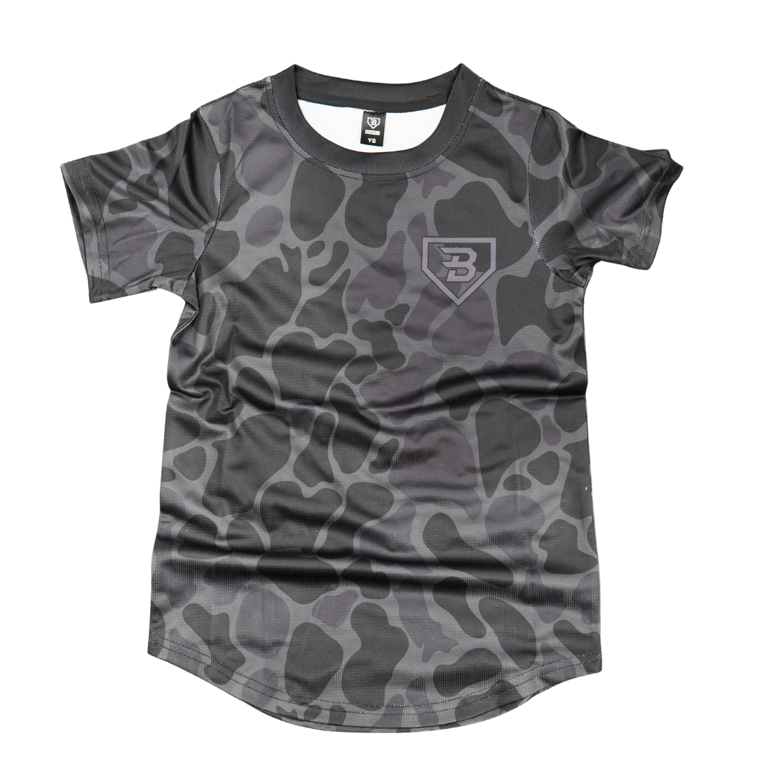 BatWrapz Baseball Midnight Duck Camo Sleeve Training Tee - Youth
