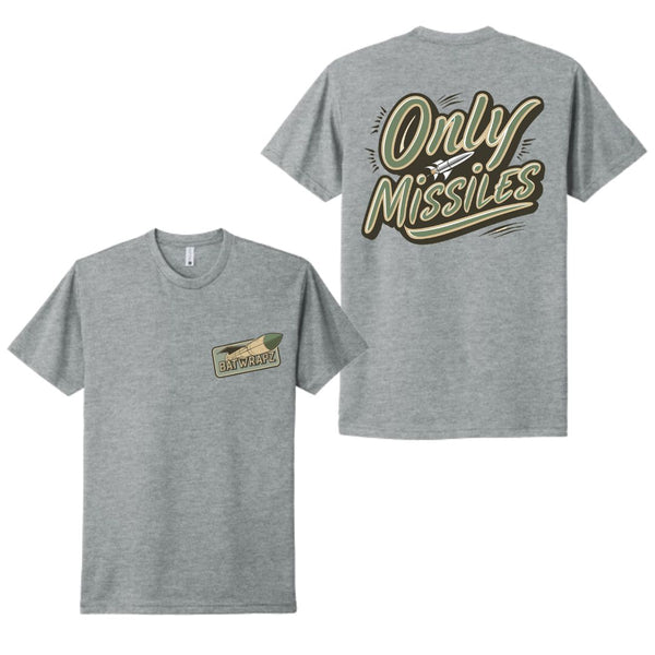 BatWrapz Only Missiles Adult Tee - Heather Gray