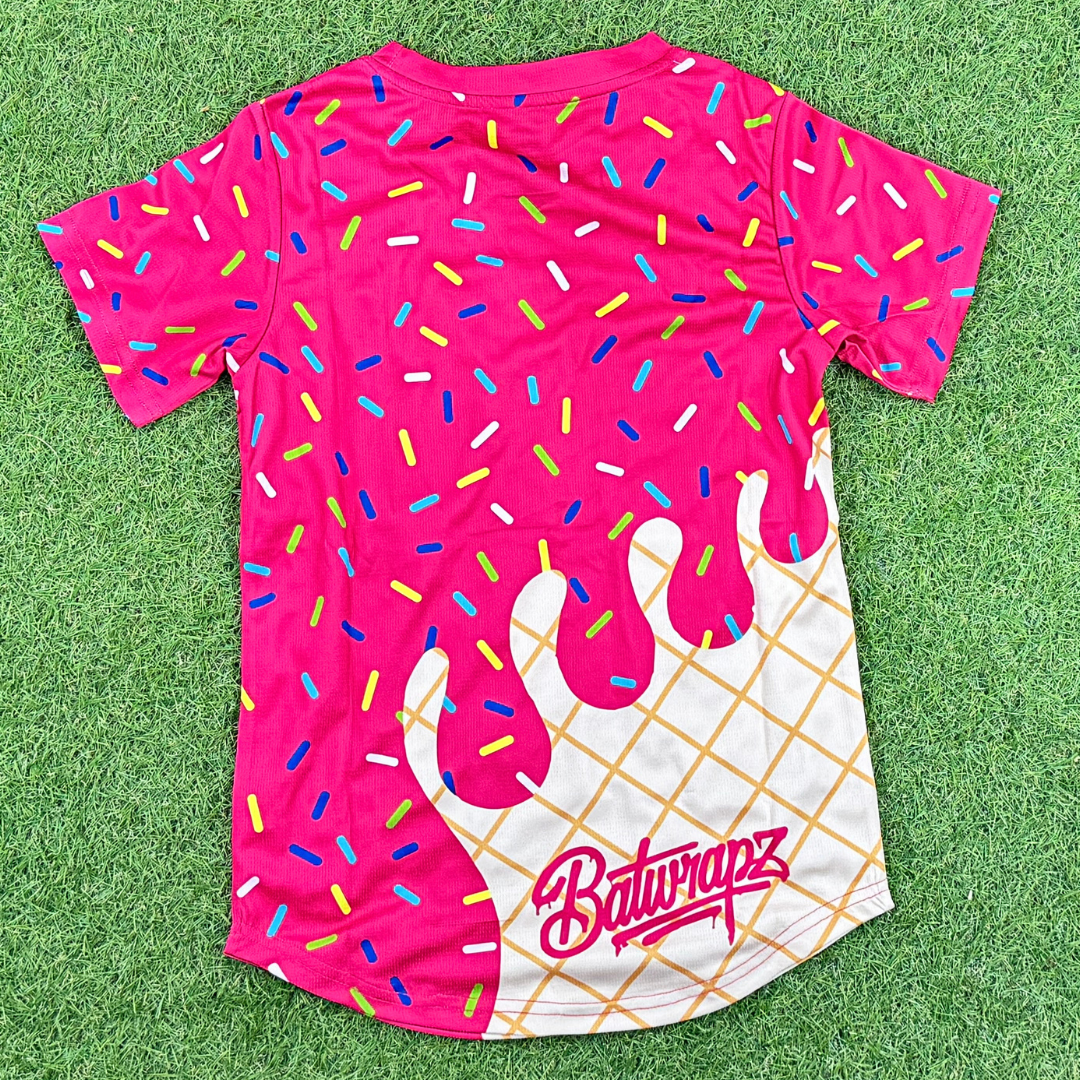 BatWrapz Baseball Ice Cream Short Sleeve Training Tee Youth - Pink