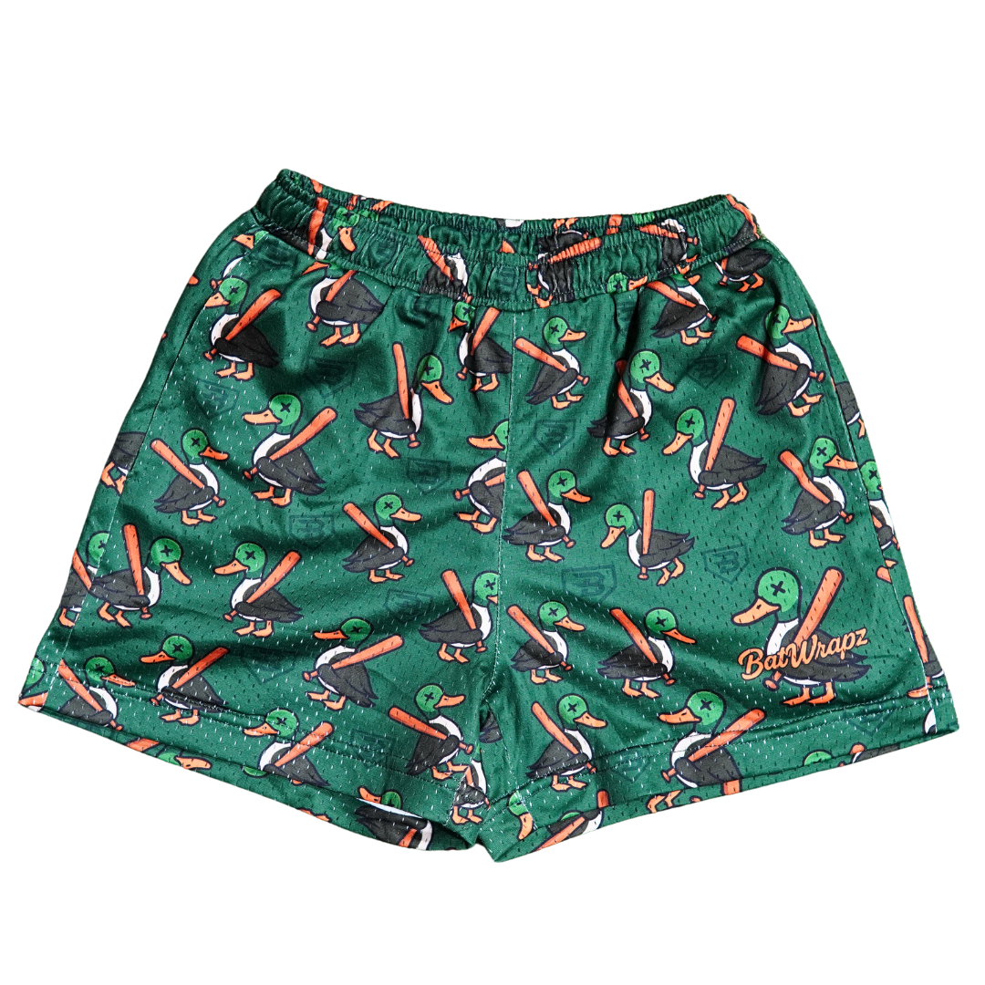 BatWrapz Quackz Training Shorts Green - Youth