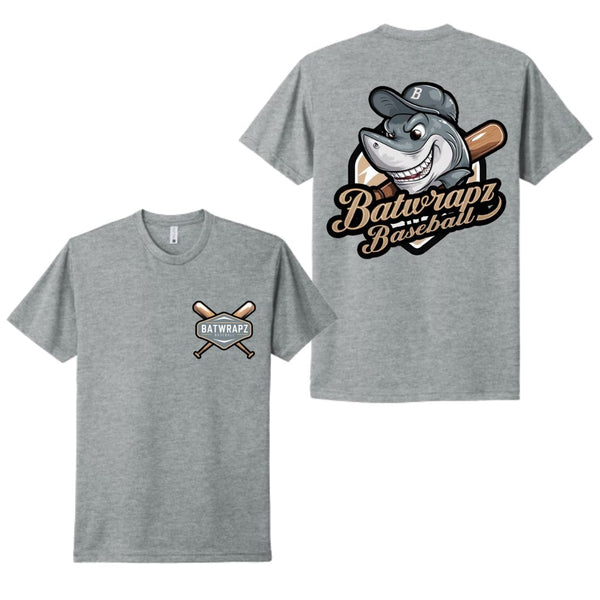 BatWrapz The Shark Adult Tee - Heather Gray