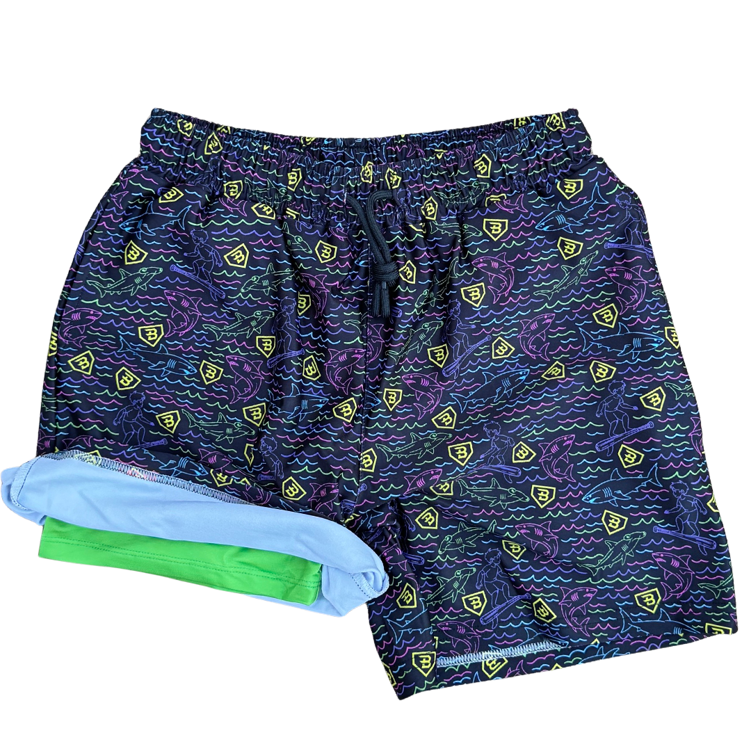 BatWrapz Grand Slam Surf Swim Trunks - Youth