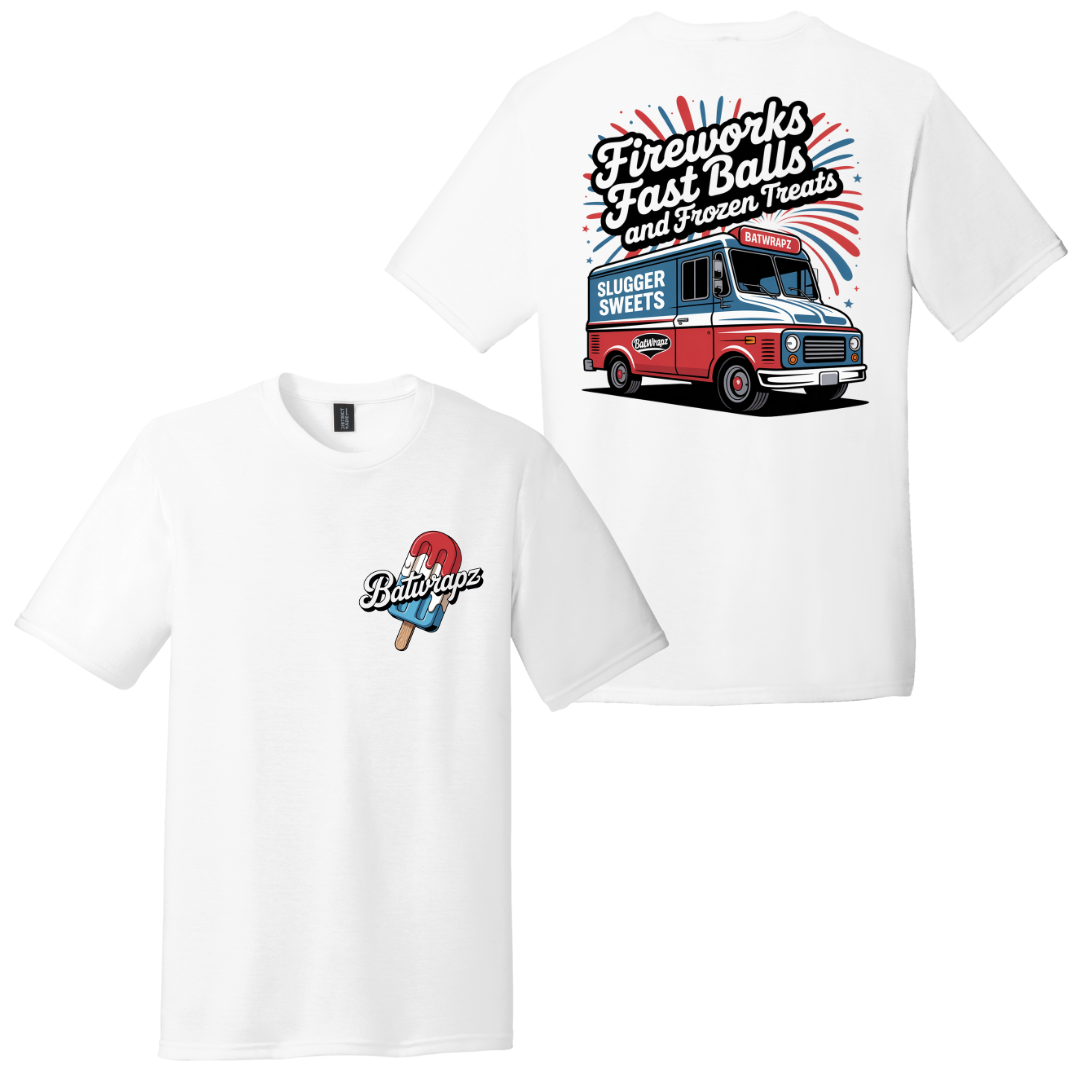 BatWrapz Baseball Summer Treats Youth T-Shirt - White