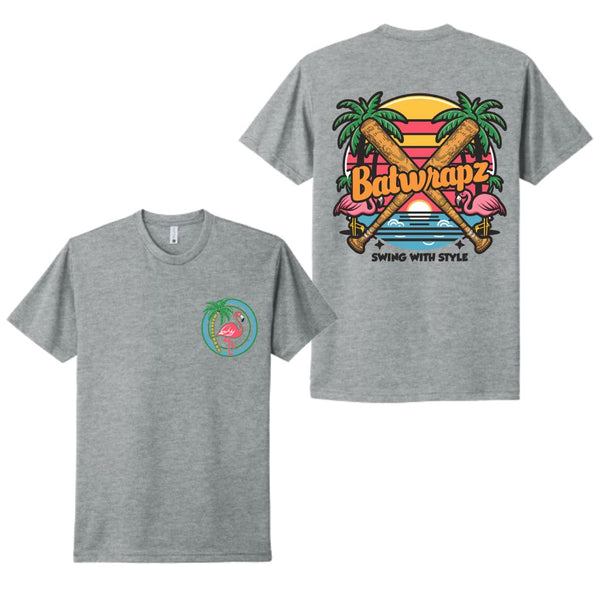 BatWrapz Summer Vibes Adult Tee - Heather Gray