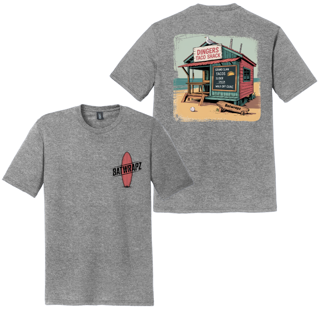 BatWrapz Baseball Dingers Taco Shack Youth T-Shirt - Gray