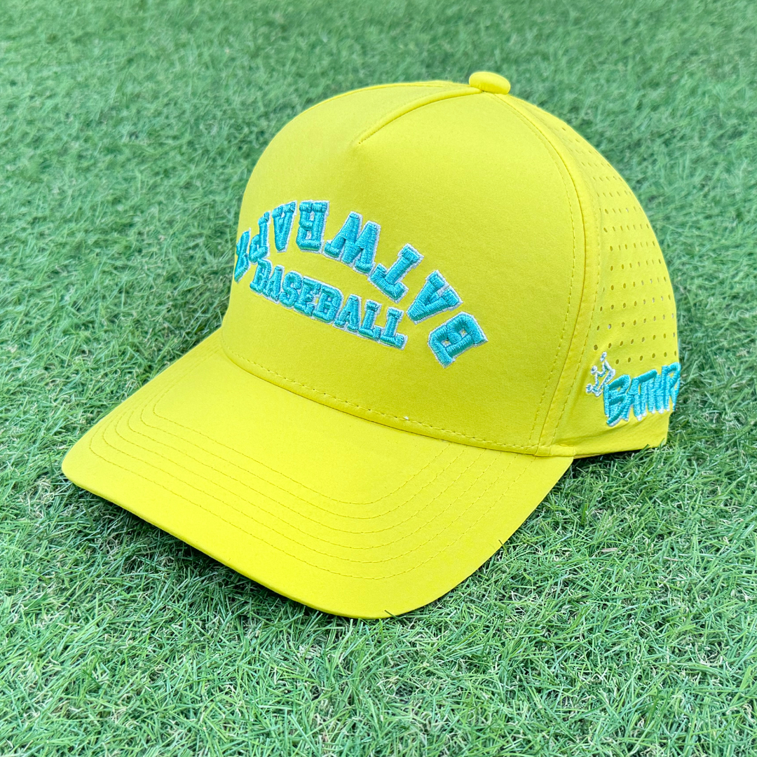 BatWrapz "Upside Down" Logo Snap Back Hat - Yellow